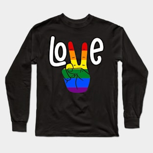 Love lgbt peace hand sign Long Sleeve T-Shirt